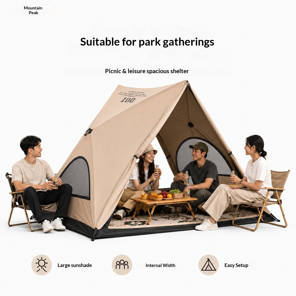 Camping Cooking Tent - Tenda Triangular Automática, Tenda de Camping