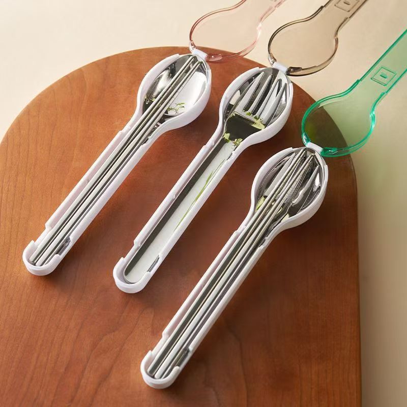 Camping Cooking And Eating - Conjunto de talheres portátil com caixa