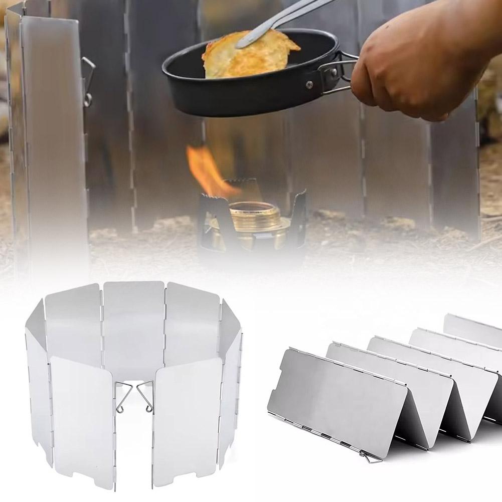 Camping Cooking Windshield - Escudo de vento dobrável ao ar