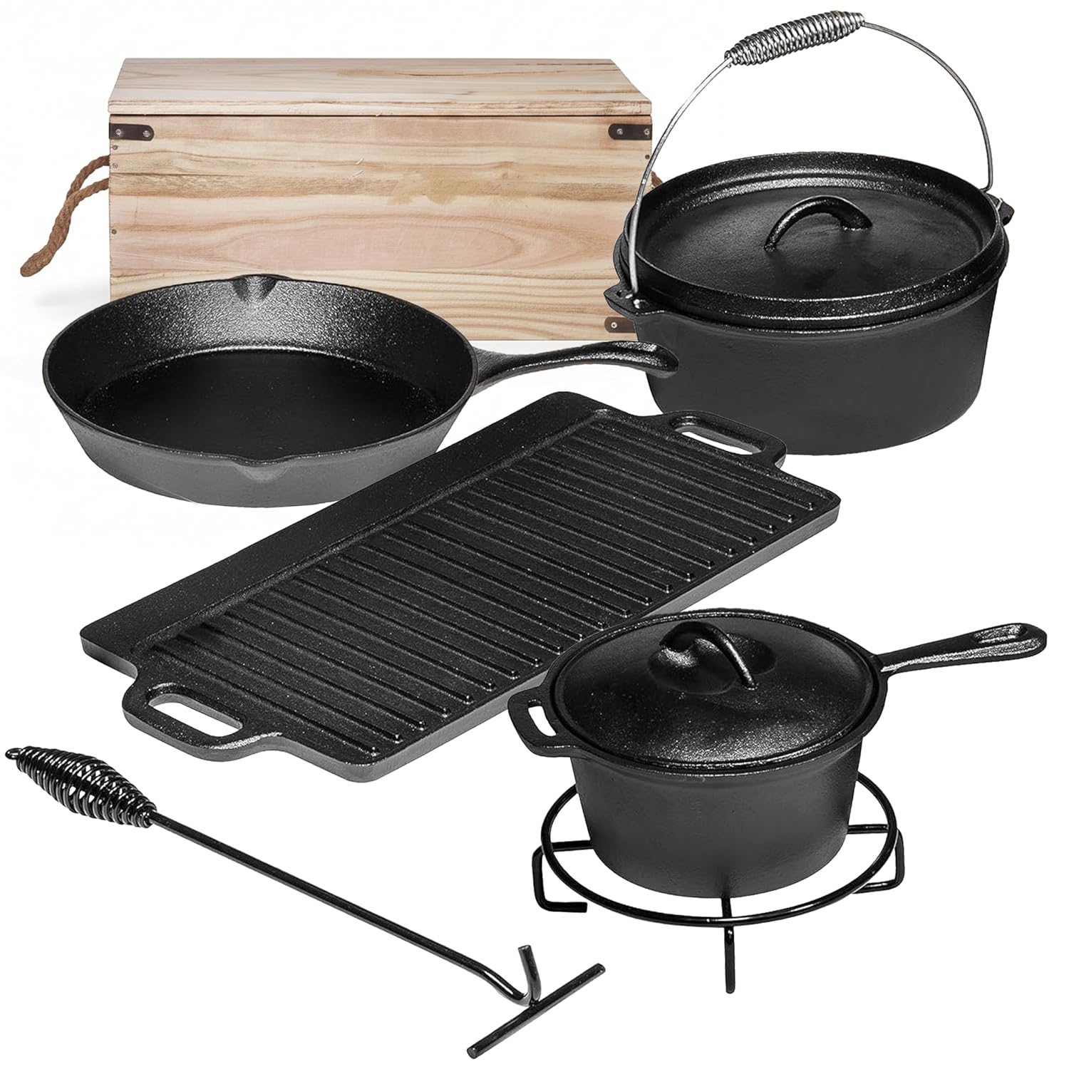 Camping Cooking Cast Iron - Conjunto de Cozinha para Camping com