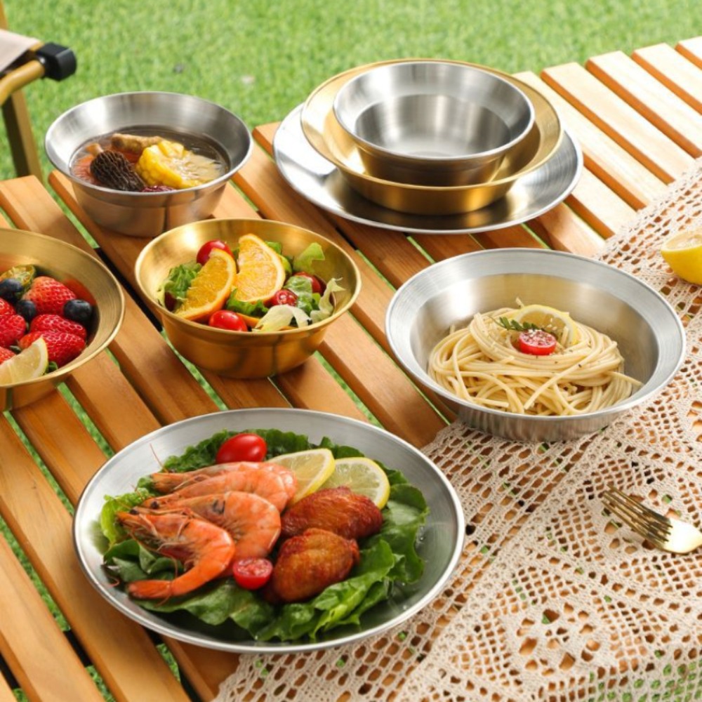 Camping Cooking Disc - Conjunto de talheres de aço inoxidável,