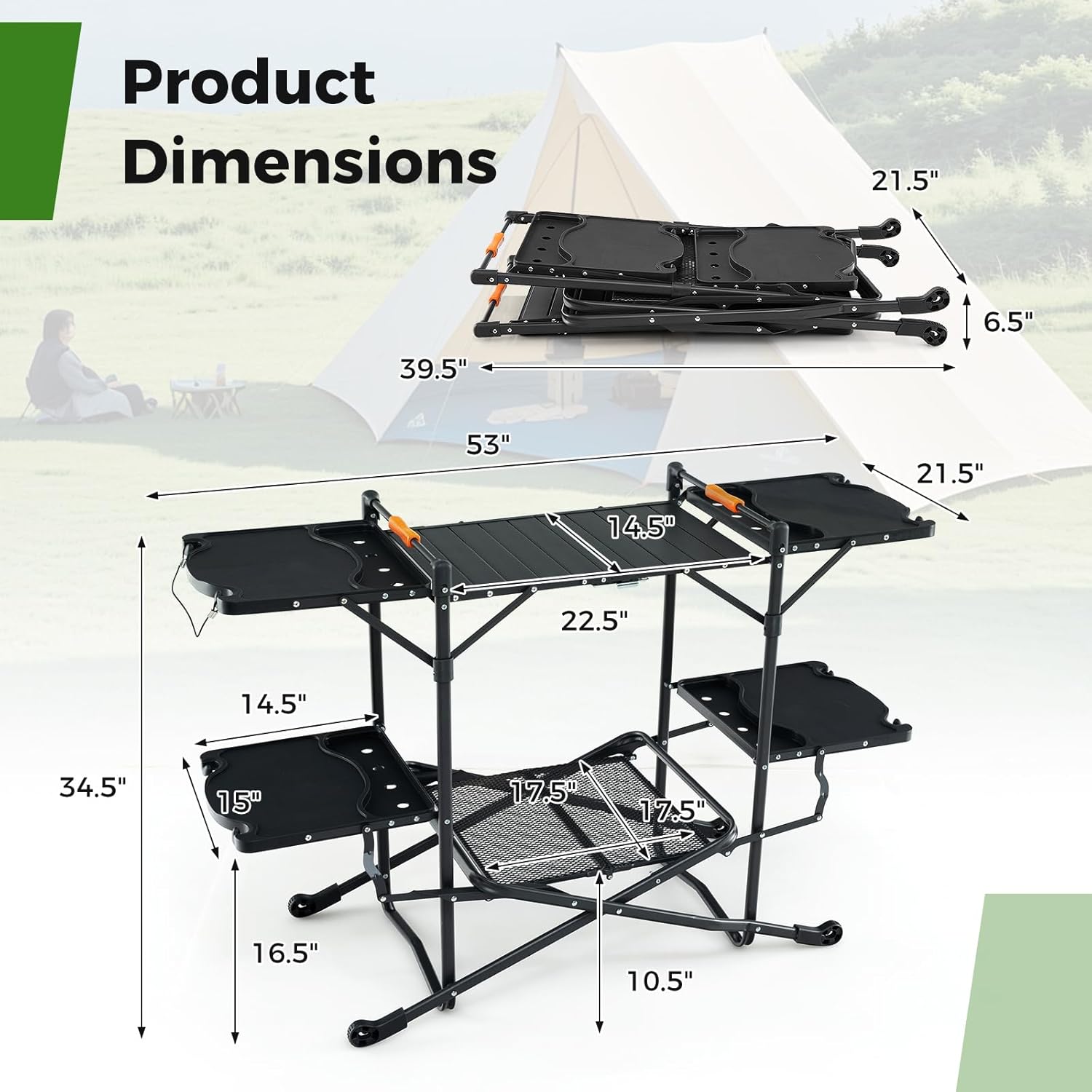 Mesa de Cozinha Portátil para  - Camping Cooking Top avaliação e preço
