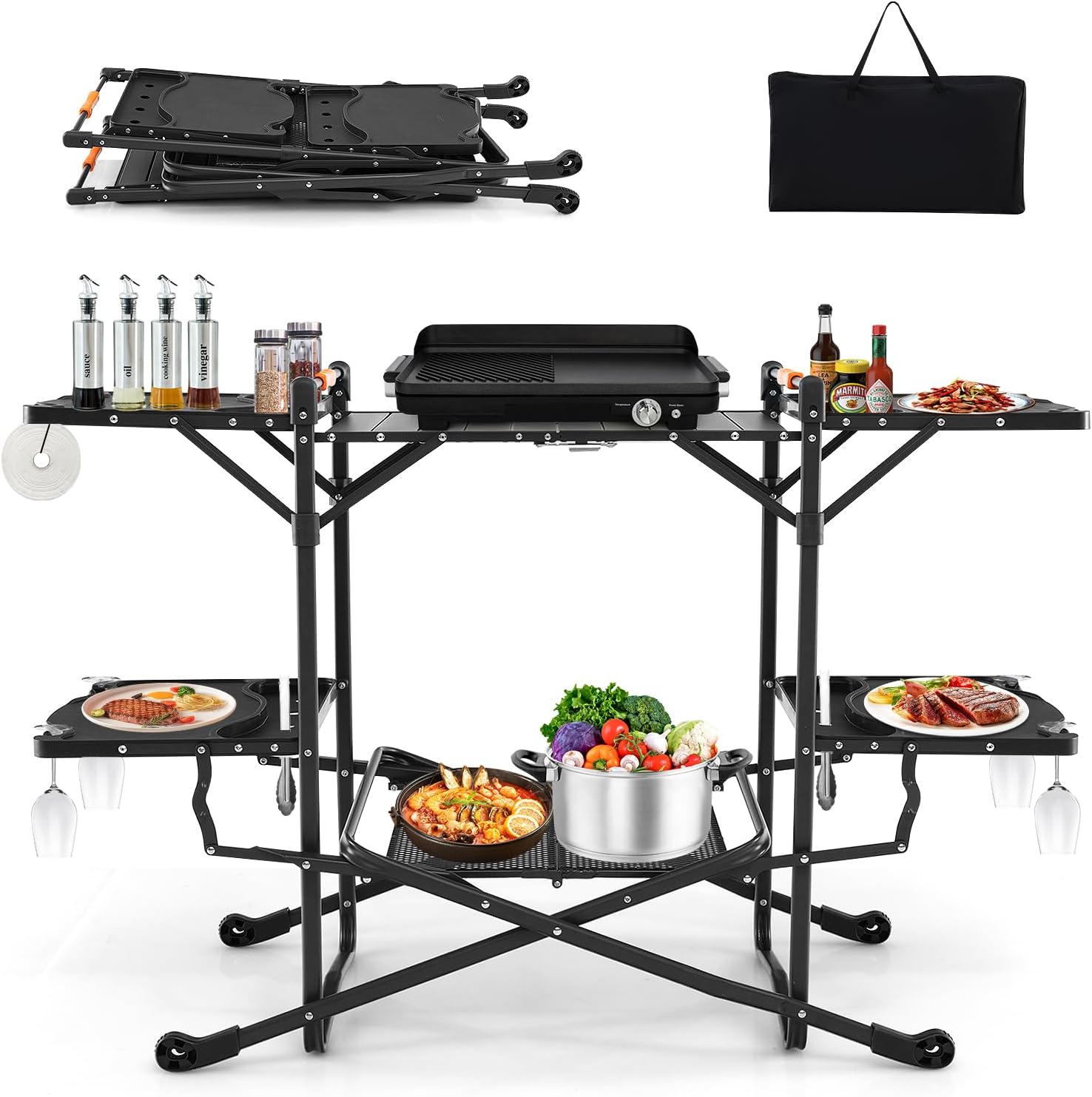 Mesa de Cozinha Portátil Dobrá - Camping Cooking Top avaliação e preço