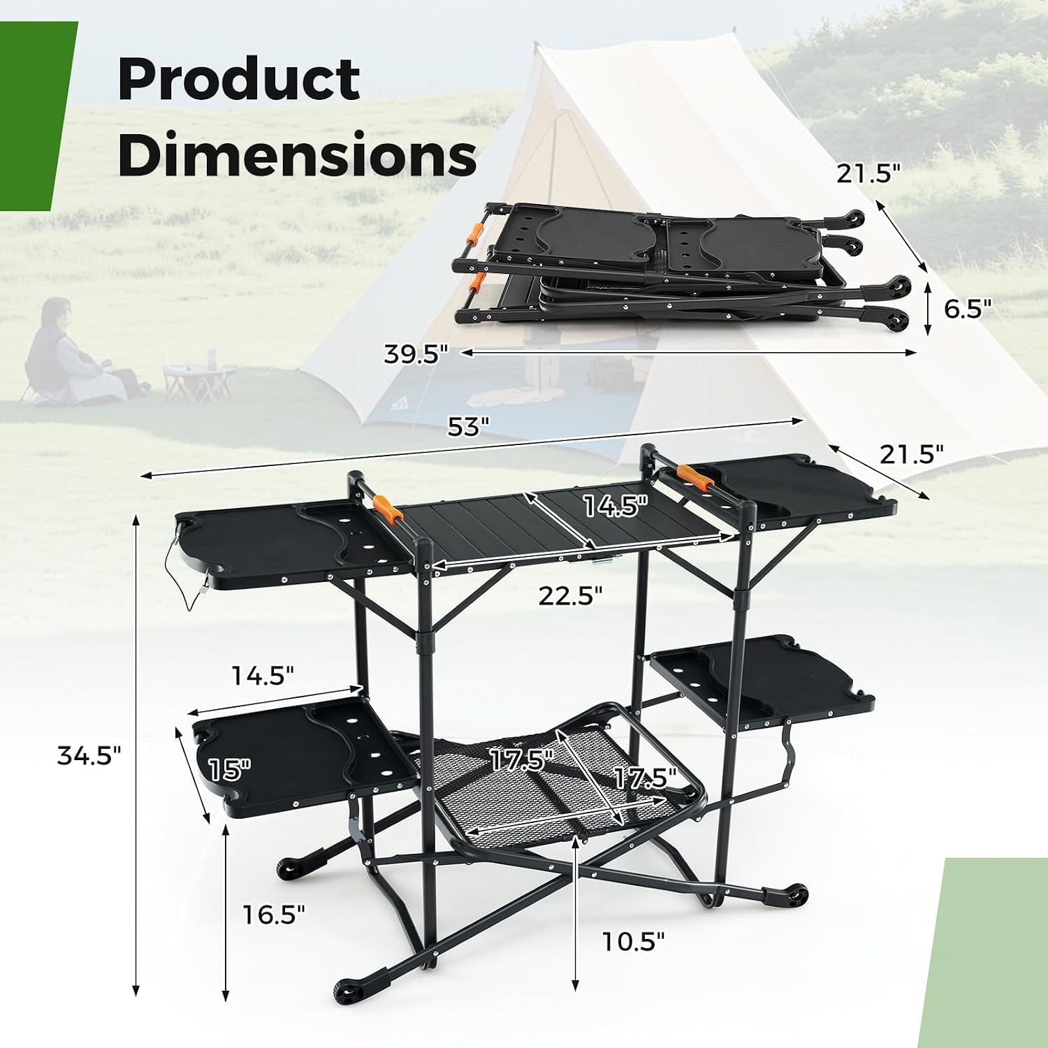 Mesa de Cozinha Portátil Dobrá - Camping Cooking Top avaliação e preço