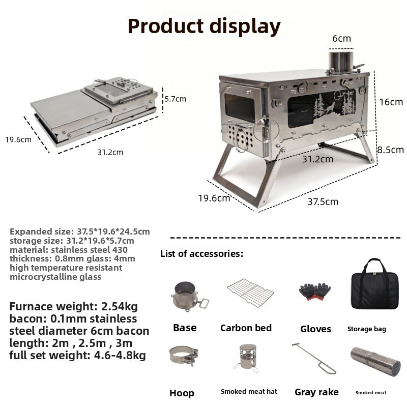 Fogão a Lenha Portátil Dobráve - Camping Cooking Tent avaliação e preço