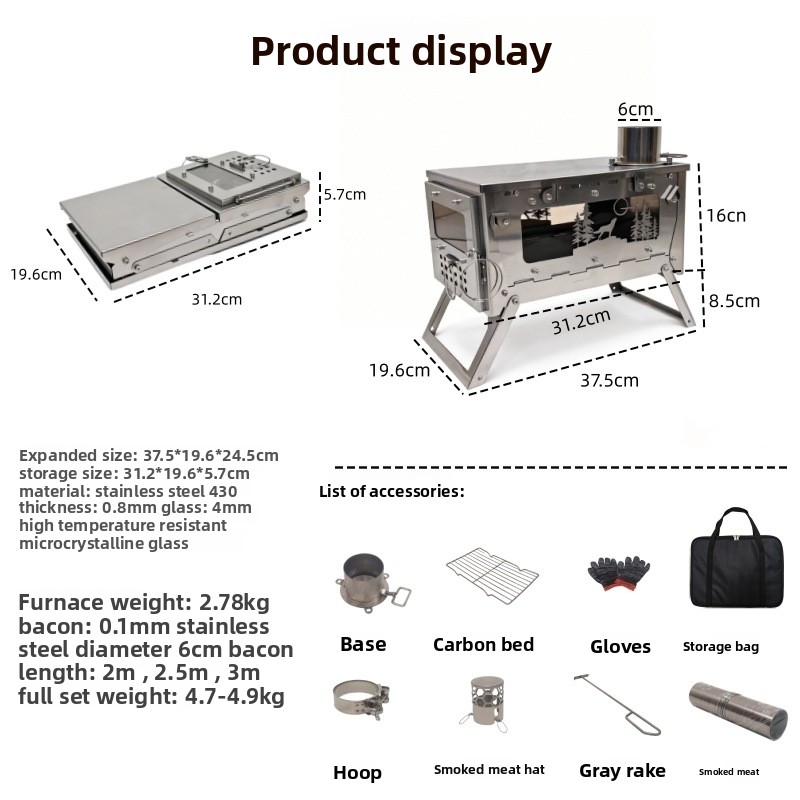 Fogão a Lenha Portátil Dobráve - Camping Cooking Tent avaliação e preço