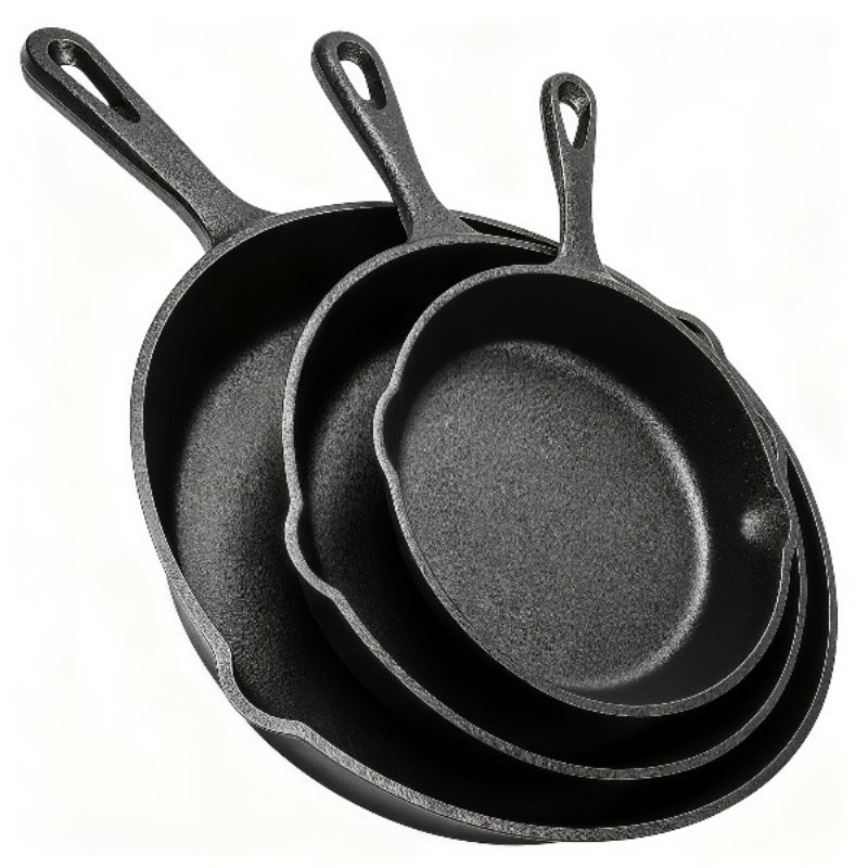 Conjunto de 3 frigideiras de f - Camping Cooking Without Gas avaliação e preço